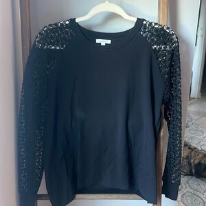 Black lace sleeve top size L